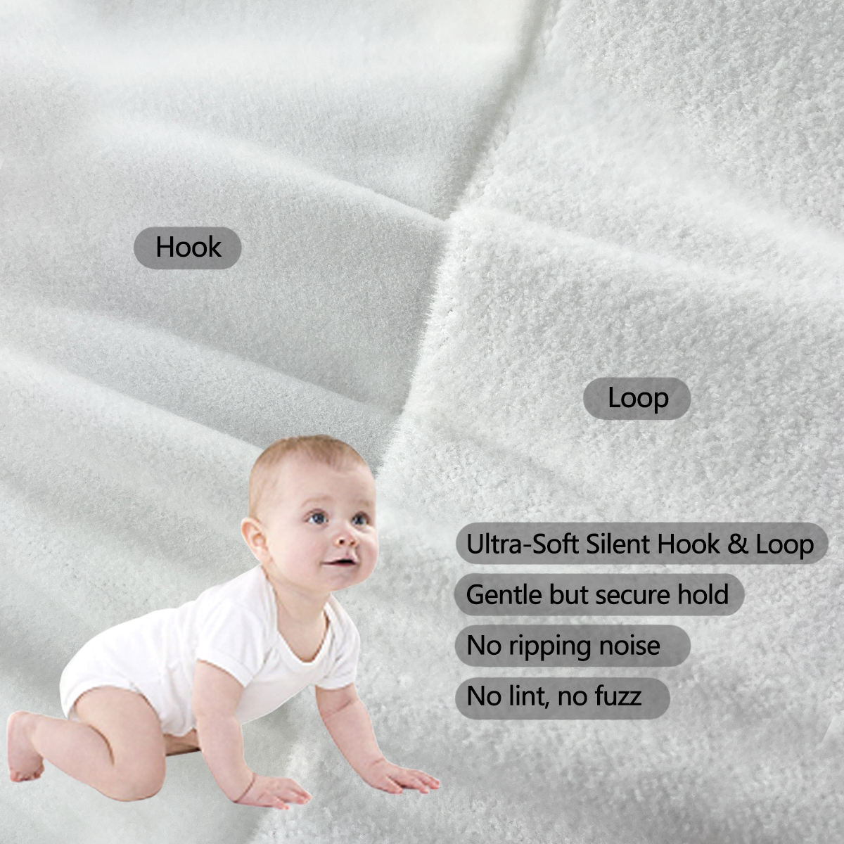 Soft Silent Hook and Loop Fabric